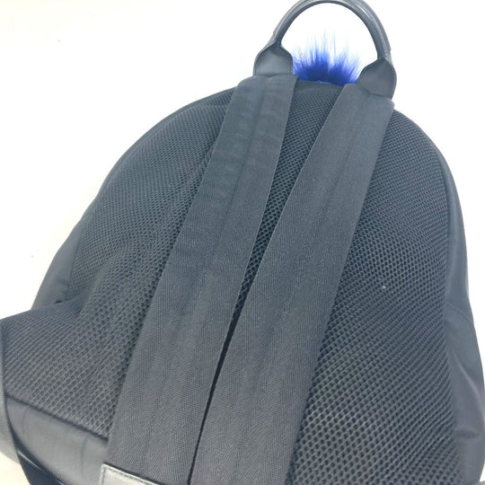 FENDI Backpack 7VZ016 Nylon black backpack bag Karl Lagerfeld Women Used Authentic