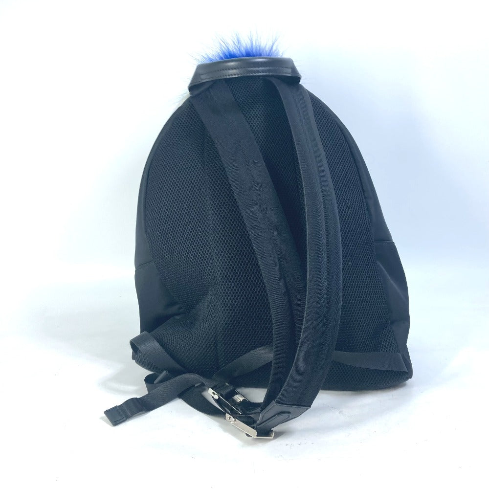 FENDI Backpack 7VZ016 Nylon black backpack bag Karl Lagerfeld Women Used Authentic