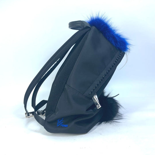 FENDI Backpack 7VZ016 Nylon black backpack bag Karl Lagerfeld Women Used Authentic