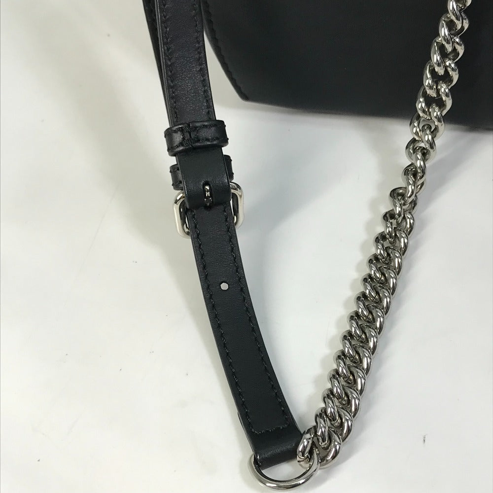 FENDI Backpack 8BZ042 leather black Bag to school Women Used Authentic