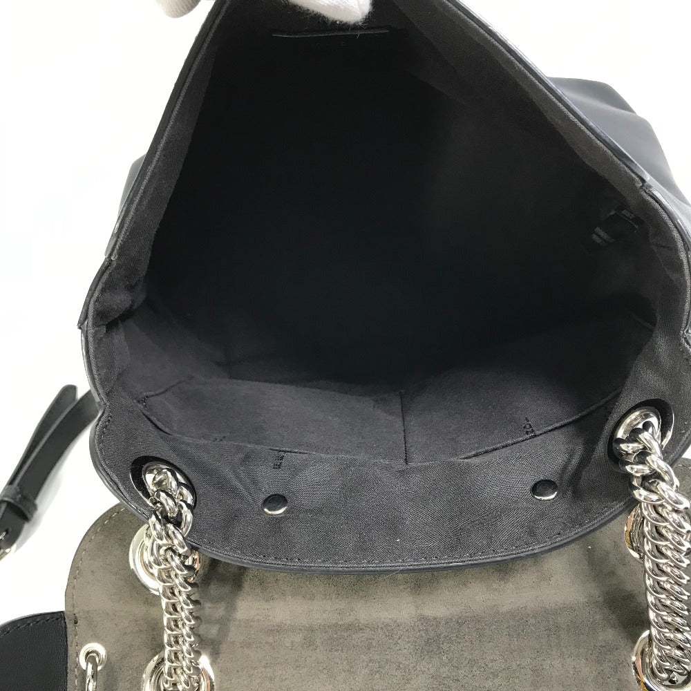 FENDI Backpack 8BZ042 leather black Bag to school Women Used Authentic