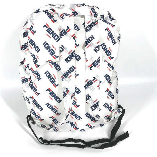 FENDI Backpack Nylon white backpack bag FILA collaboration Women Used Authentic