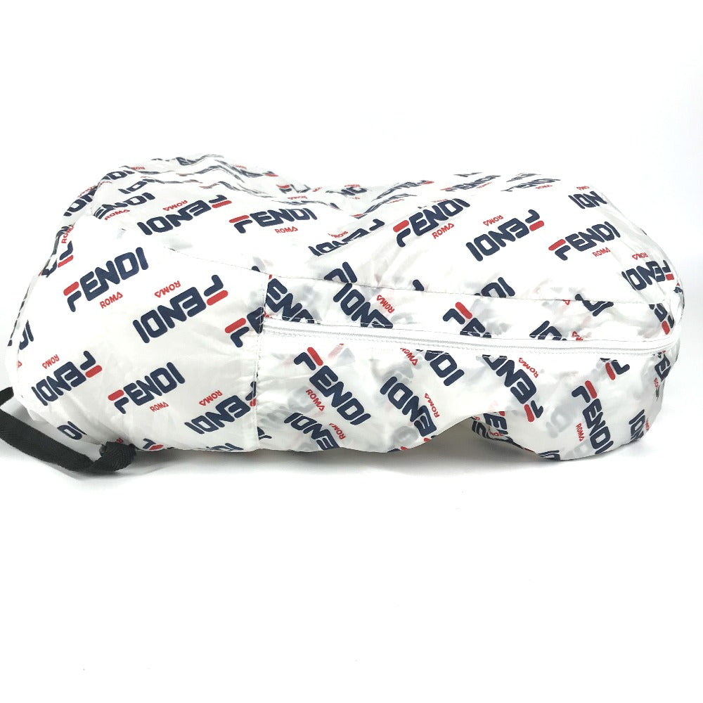 FENDI Backpack Nylon white backpack bag FILA collaboration Women Used Authentic
