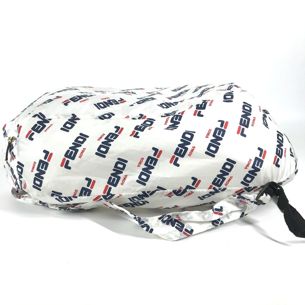 FENDI Backpack Nylon white backpack bag FILA collaboration Women Used Authentic