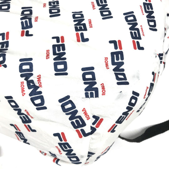 FENDI Backpack Nylon white backpack bag FILA collaboration Women Used Authentic