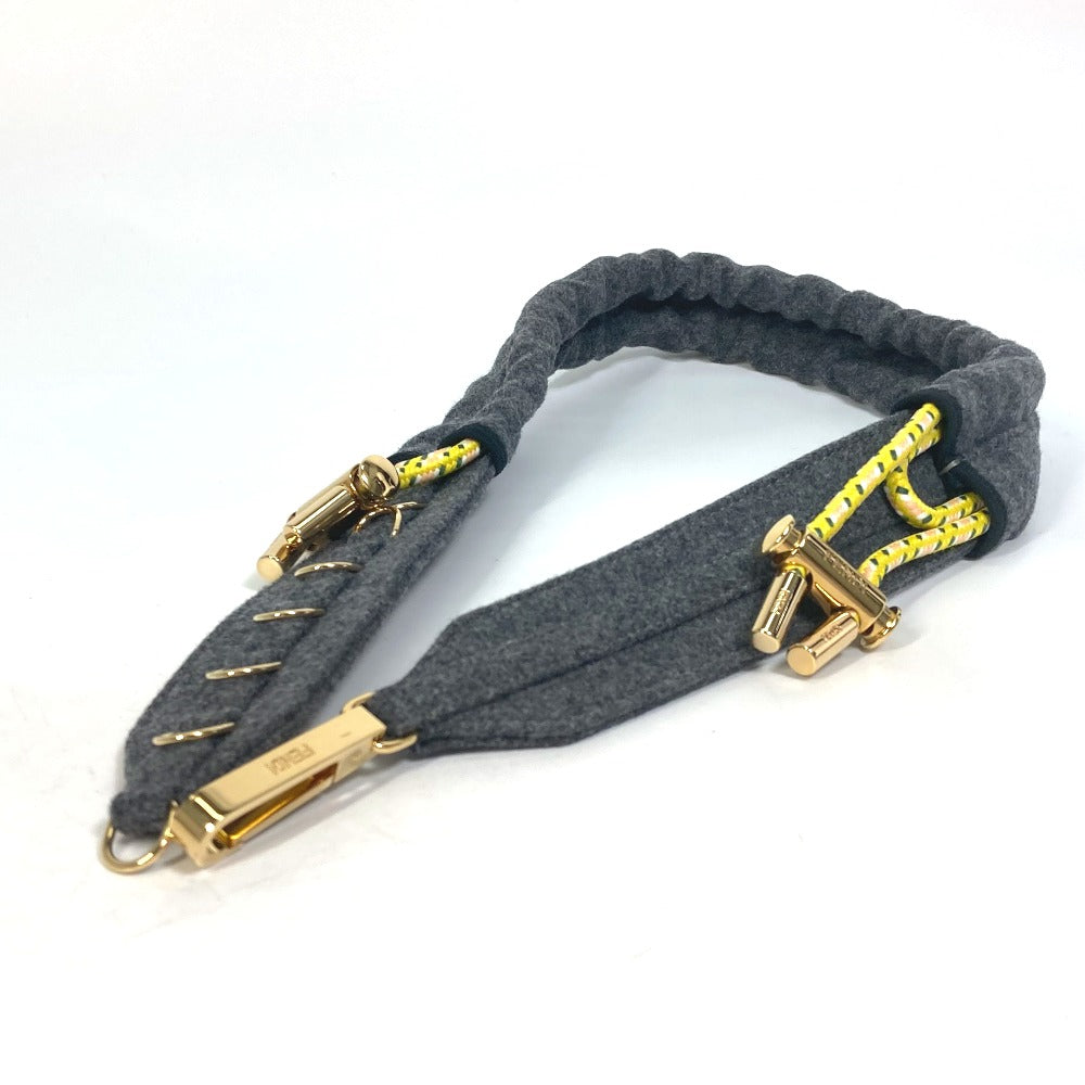 FENDI belt 8C0627 felt gray belt Women Used Authentic