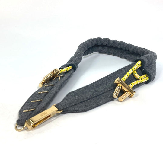 FENDI belt 8C0627 felt gray belt Women Used Authentic