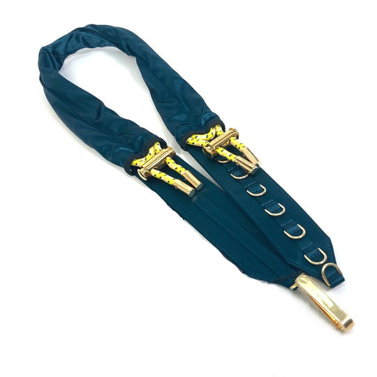 FENDI belt 8C0627 Satin canvas Blue type belt Women Used Authentic
