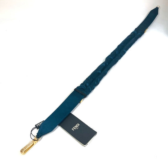 FENDI belt 8C0627 Satin canvas Blue type belt Women Used Authentic