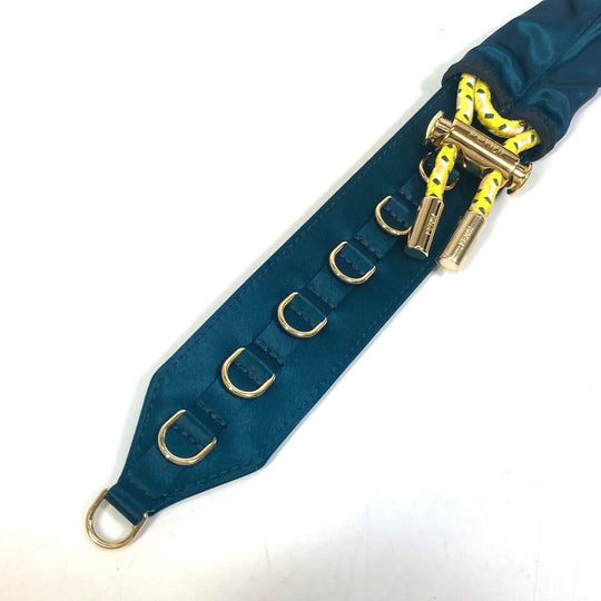 FENDI belt 8C0627 Satin canvas Blue type belt Women Used Authentic