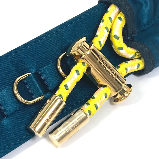 FENDI belt 8C0627 Satin canvas Blue type belt Women Used Authentic