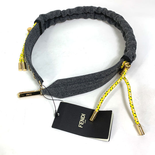 FENDI Shoulder strap 8C0627 felt gray Strap you Women Used Authentic