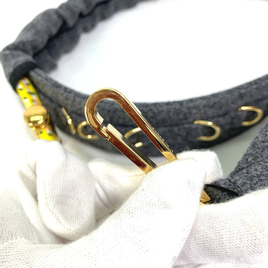 FENDI Shoulder strap 8C0627 felt gray Strap you Women Used Authentic