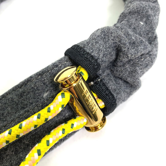FENDI Shoulder strap 8C0627 felt gray Strap you Women Used Authentic