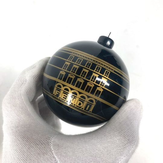 FENDI charm plastic gold Xmas Christmas ball logo Christmas ornaments unisex(Unisex) Used Authentic