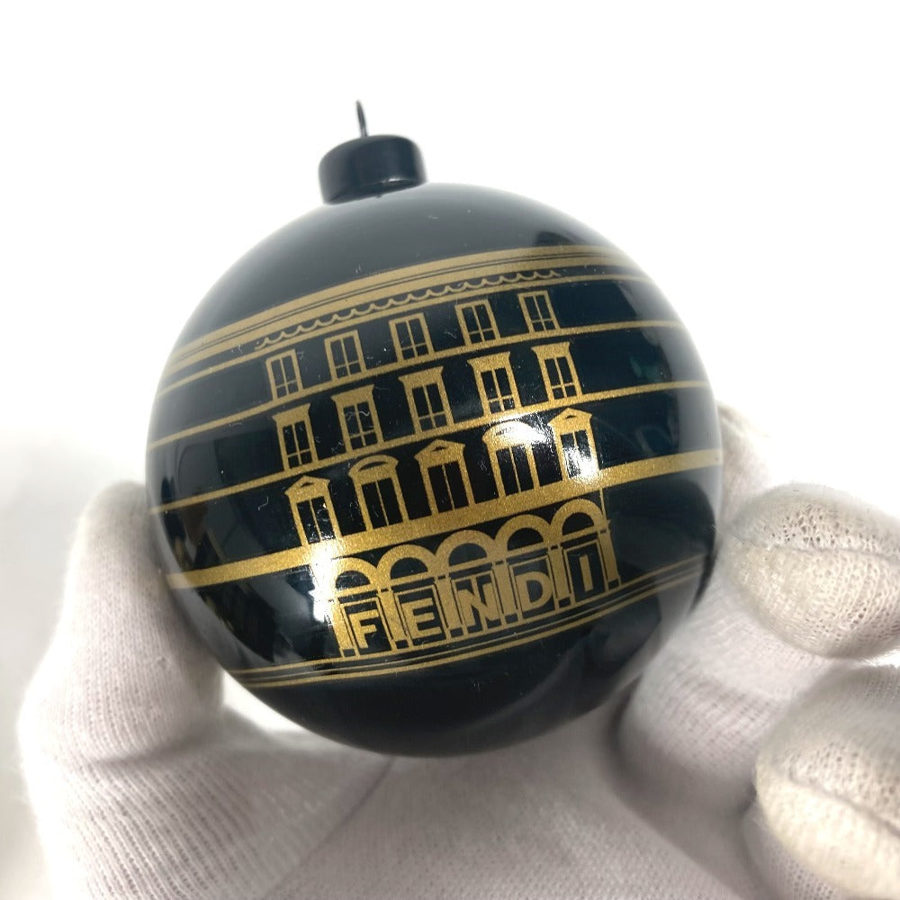 FENDI charm plastic gold Xmas Christmas ball logo Christmas ornaments unisex(Unisex) Used Authentic
