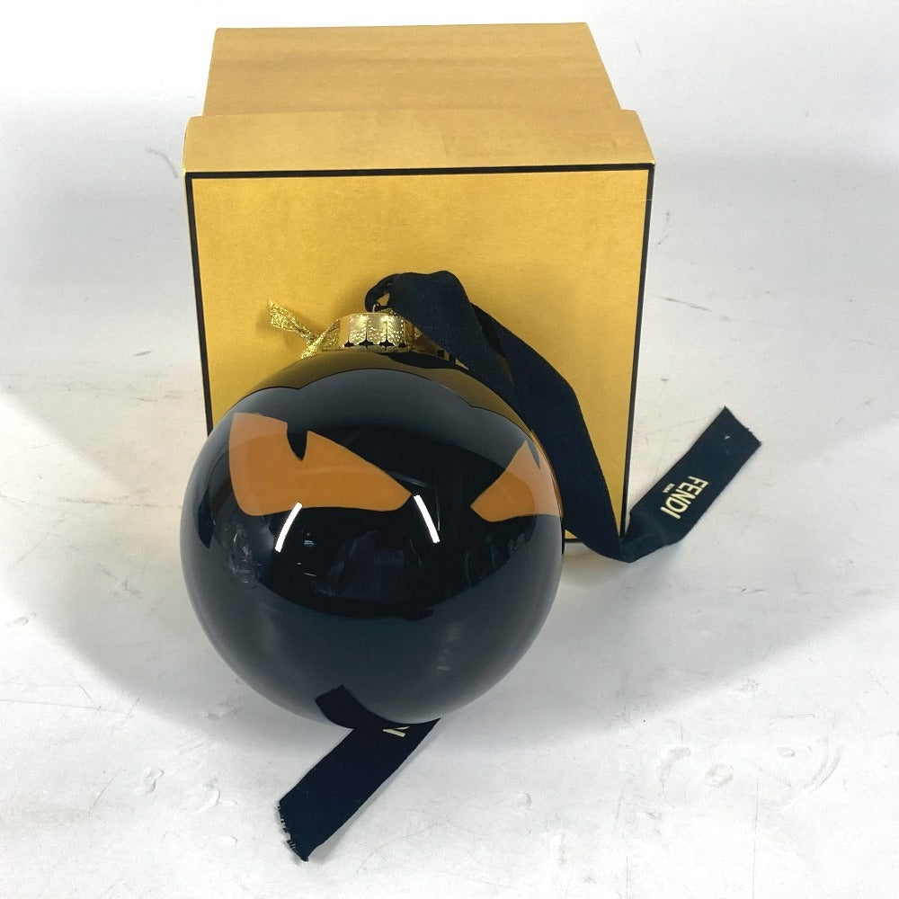 FENDI charm plastic black Xmas Christmas ball logo Monster Christmas Ornaments unisex(Unisex) Used Authentic