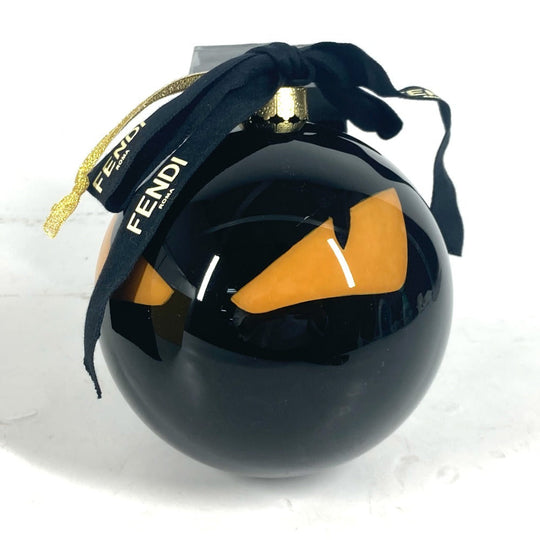 FENDI charm plastic black Xmas Christmas ball logo Christmas Ornament Monster unisex(Unisex) Used Authentic