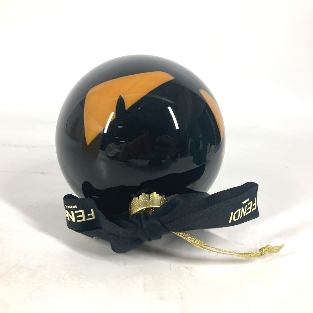 FENDI charm plastic black Xmas Christmas ball logo Christmas Ornament Monster unisex(Unisex) Used Authentic