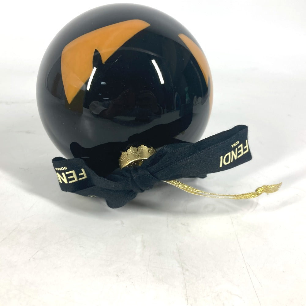 FENDI charm plastic black Xmas Christmas ball logo Christmas Ornament Monster unisex(Unisex) Used Authentic
