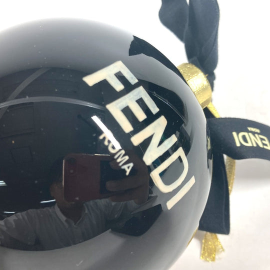 FENDI charm plastic black Xmas Christmas ball logo Christmas Ornament Monster unisex(Unisex) Used Authentic