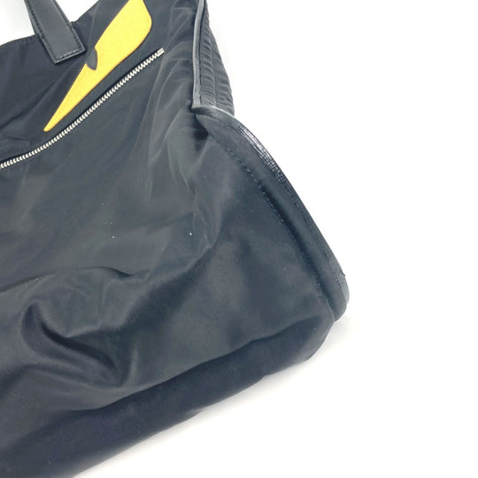 FENDI Tote Bag 7VA367 Nylon black Monster Bugs mens Used Authentic