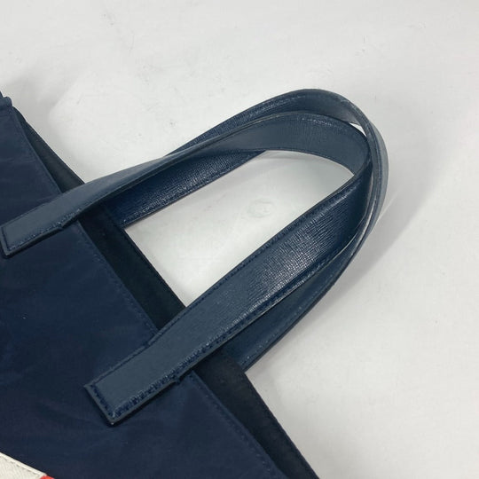FENDI Tote Bag 7VA367 Nylon, Leather Navy Shoulder Bag monster mens Used Authentic