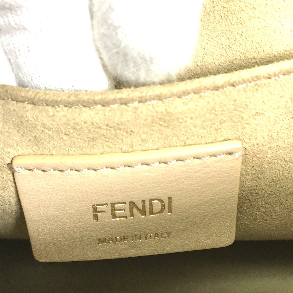 FENDI Shoulder Bag 8BT283 leather beige Multi studs Canai Women Used Authentic