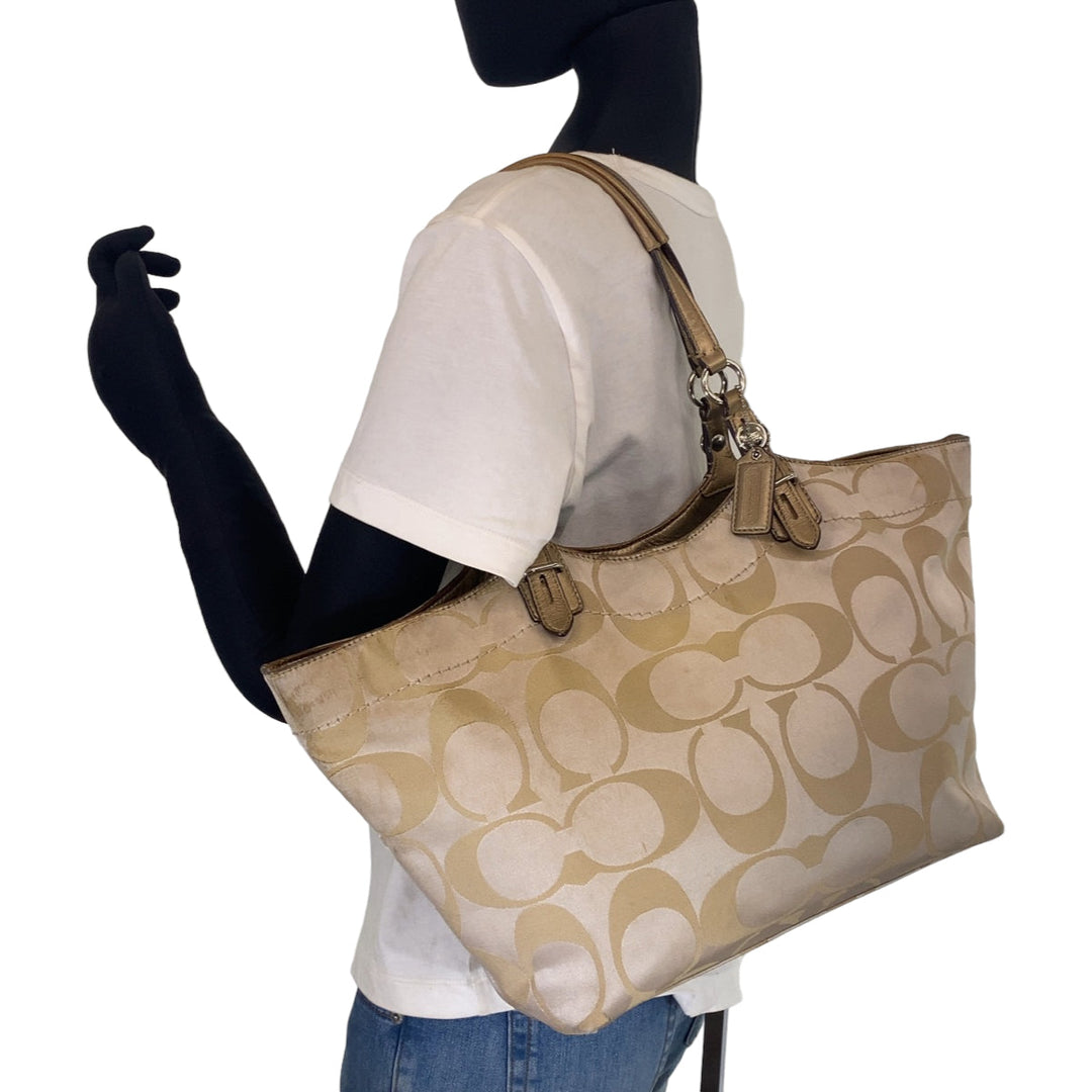 COACH Tote Bag canvas beige Signature