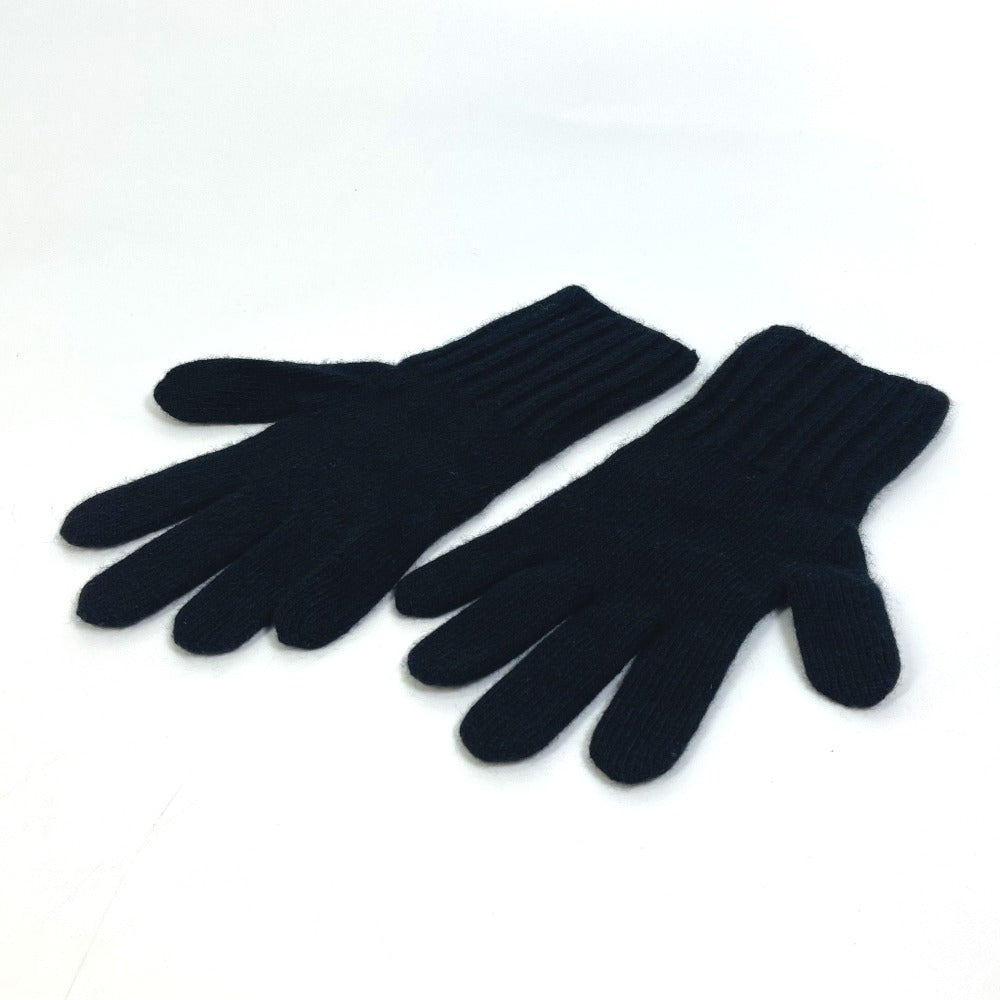 FENDI gloves FXY554 Wool, Cashmere black Glove logo patch zucca Women Used Authentic
