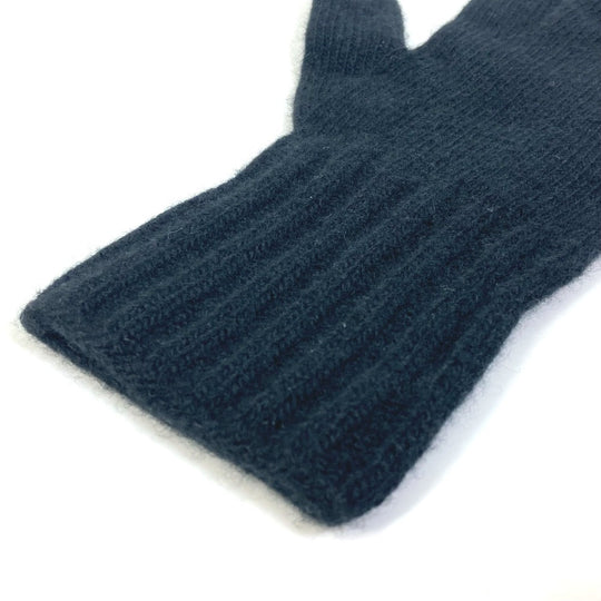 FENDI gloves FXY554 Wool, Cashmere black Glove logo patch zucca Women Used Authentic
