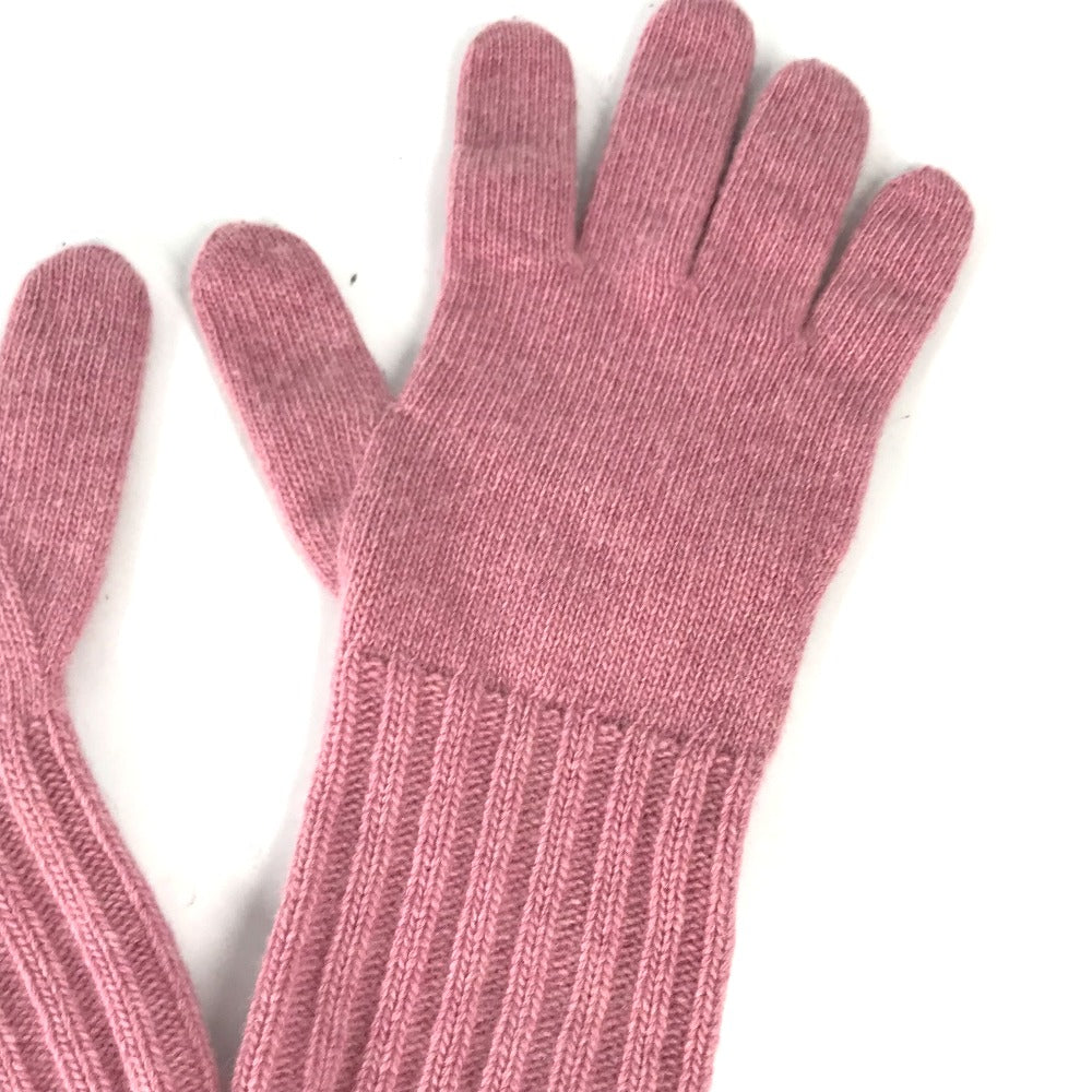 FENDI gloves FXY554 Wool / cashmere pink Zucca patch Women Used Authentic