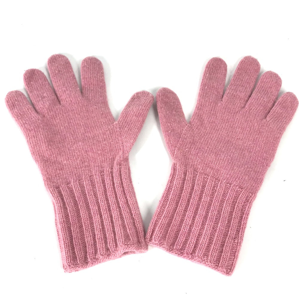 FENDI gloves FXY554 Wool / cashmere pink Zucca patch Women Used Authentic