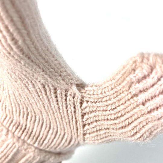 FENDI gloves FXY574 wool Light pink logo Women Used Authentic