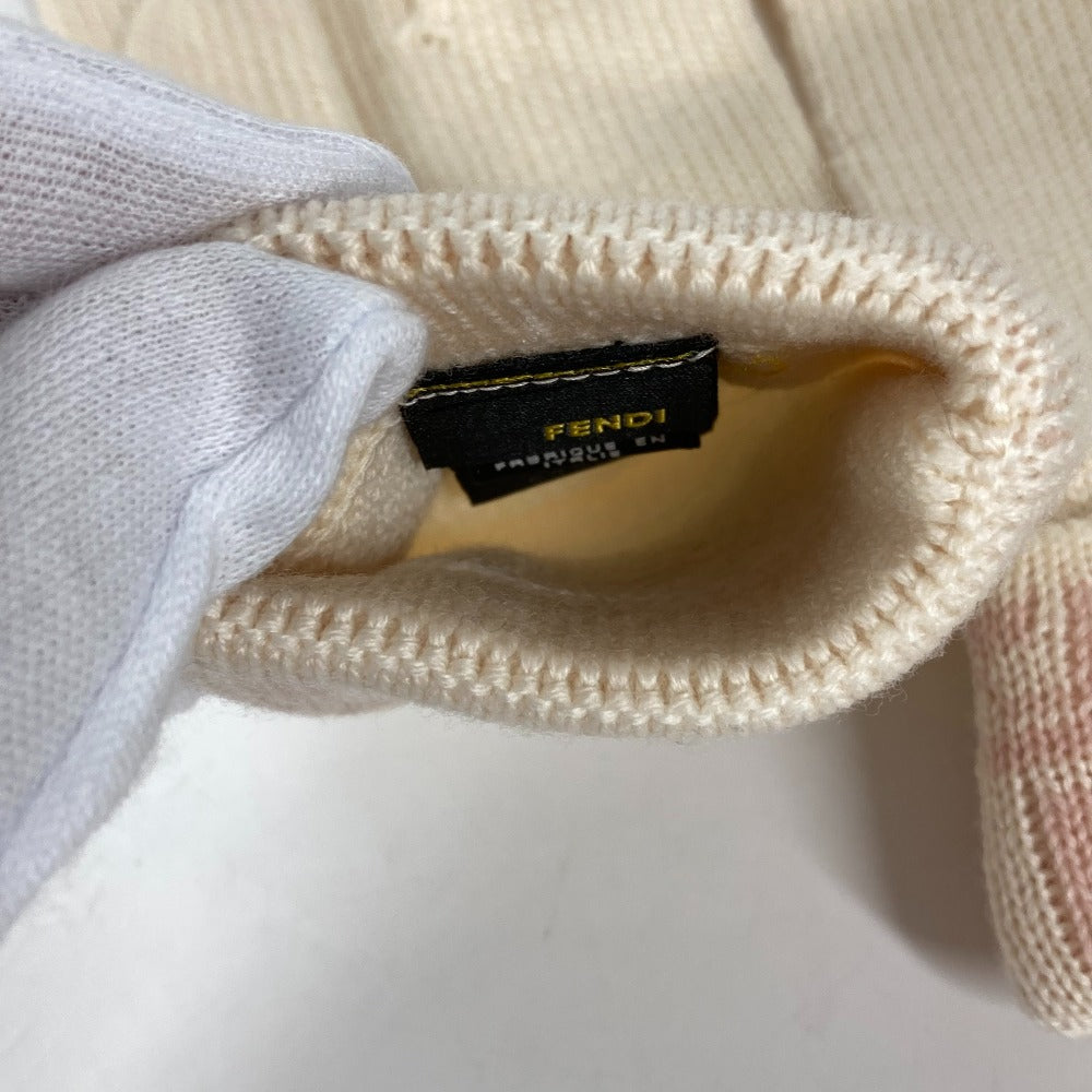 FENDI gloves wool pink Zucca Women Used Authentic