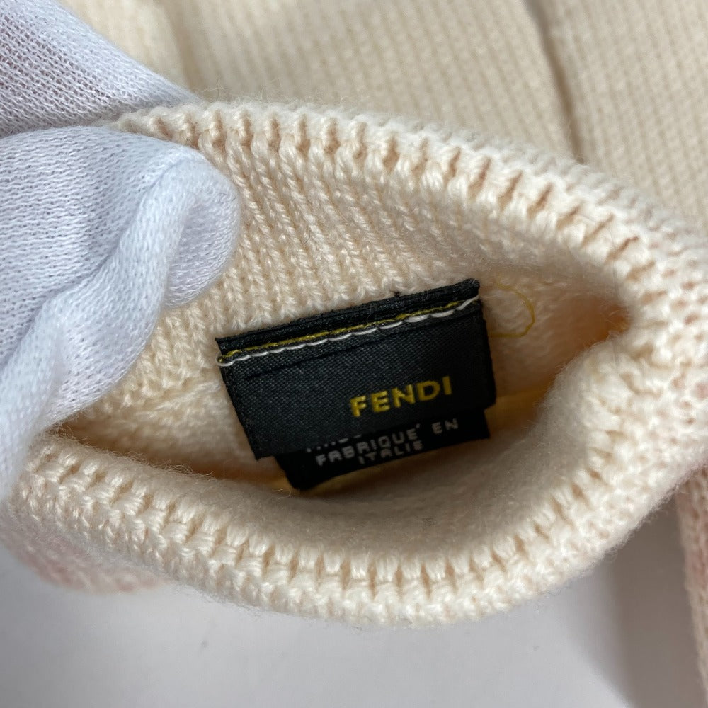 FENDI gloves wool pink Zucca Women Used Authentic
