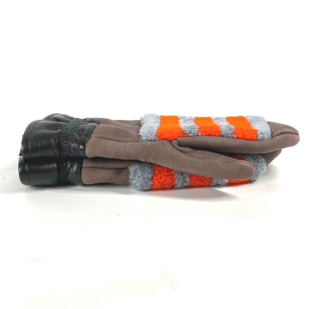 FENDI gloves FXY018 Angola gray Mouton Women M Used Authentic