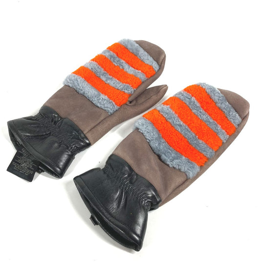 FENDI gloves FXY018 Angola gray Mouton Women M Used Authentic
