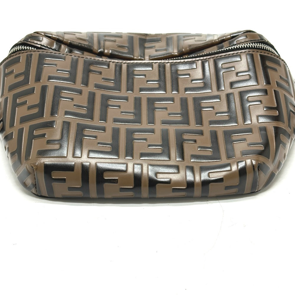 FENDI Sling bag 7VA434 leather Brown Bag Cross Sling Bag Shoulder Bag Zucca mens Used Authentic