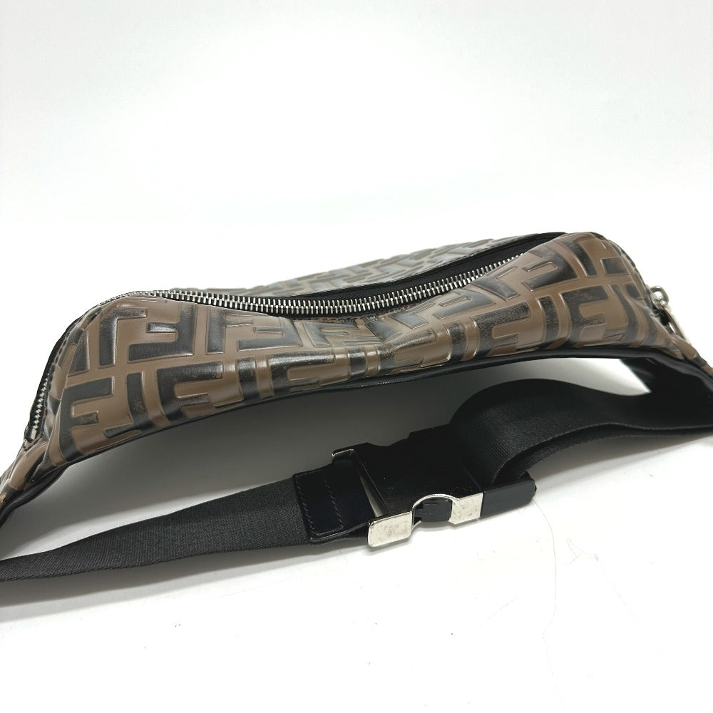 FENDI Sling bag 7VA434 leather Brown Bag Cross Sling Bag Shoulder Bag Zucca mens Used Authentic