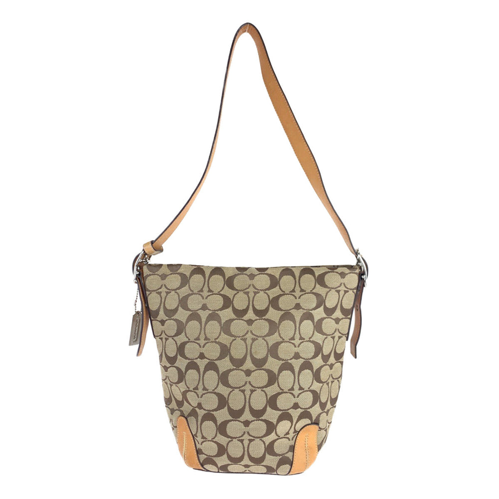 COACH Shoulder Bag canvas beige Signature