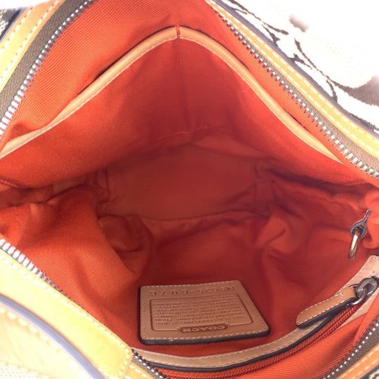 COACH Shoulder Bag canvas beige Signature