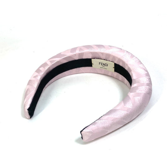 FENDI hair accessory FXQ646 silk pink Zucca Women Used Authentic