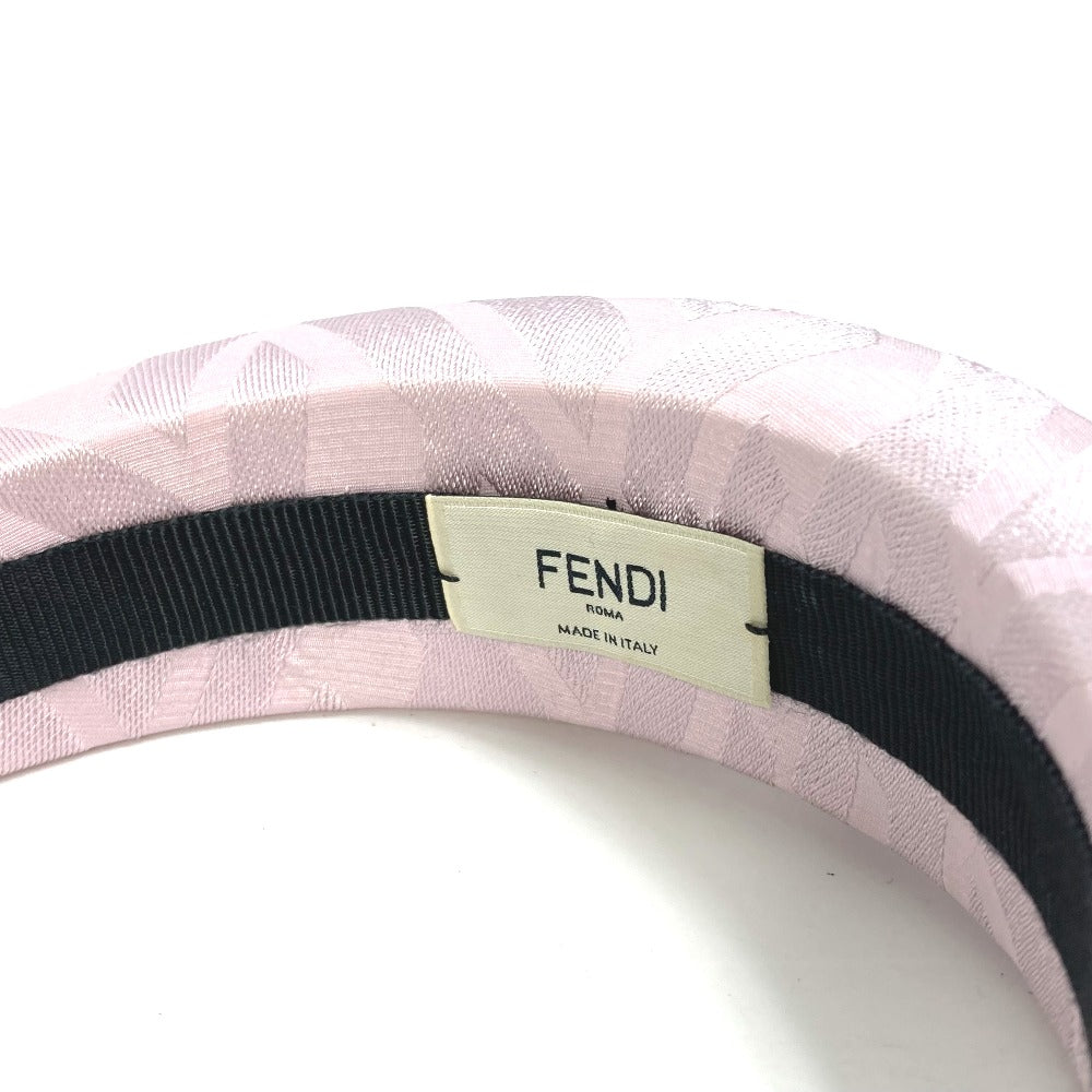 FENDI hair accessory FXQ646 silk pink Zucca Women Used Authentic