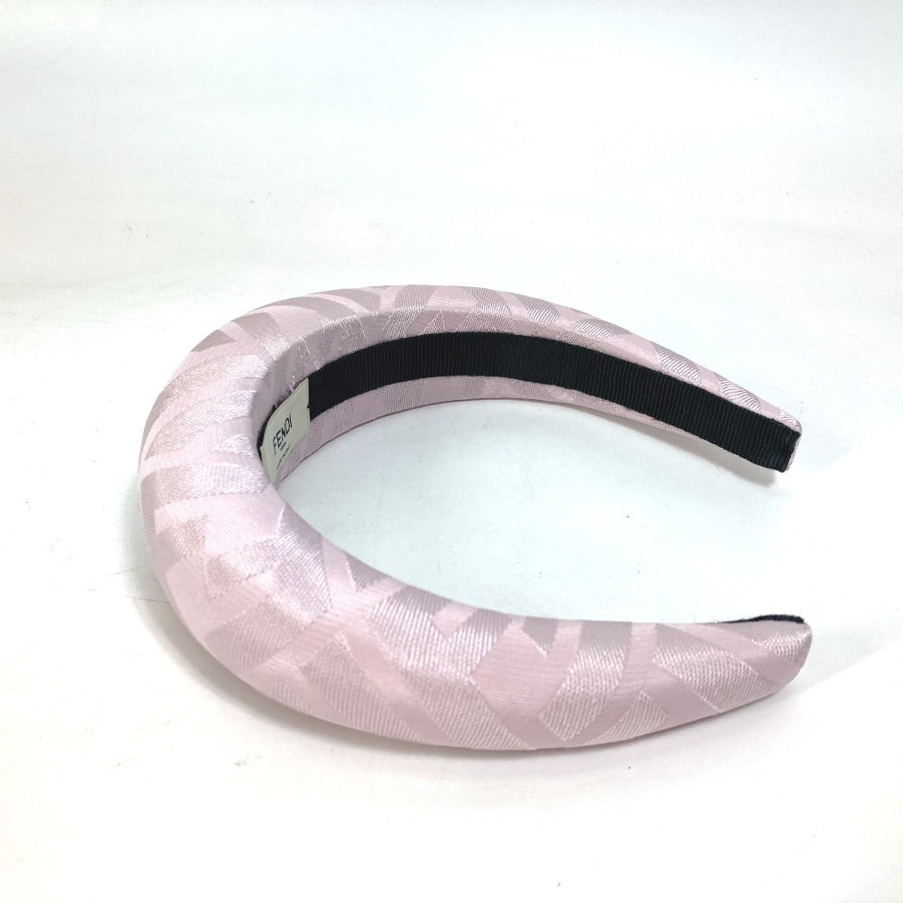 FENDI hair accessory FXQ646 silk pink Zucca Women Used Authentic