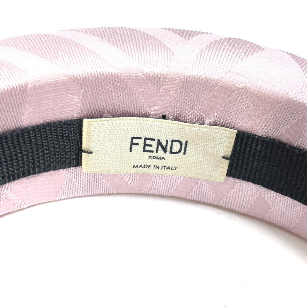 FENDI hair accessory FXQ646 silk pink Zucca Women Used Authentic
