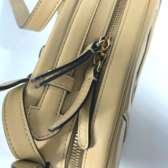 FENDI Shoulder Bag 8BS058 leather beige Pochette Crossbody Camera Case Small Olock Women Used Authentic