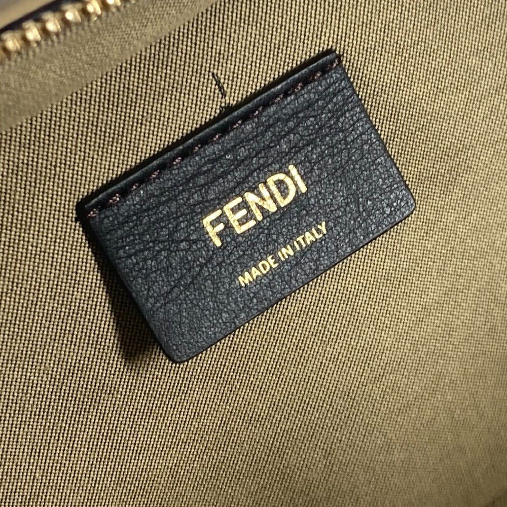 FENDI Shoulder Bag 8BS058 leather beige Pochette Crossbody Camera Case Small Olock Women Used Authentic