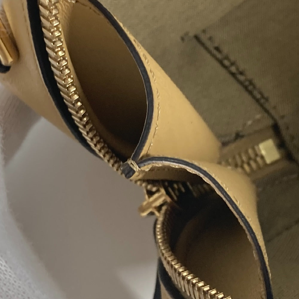 FENDI Shoulder Bag 8BS058 leather beige Pochette Crossbody Camera Case Small Olock Women Used Authentic