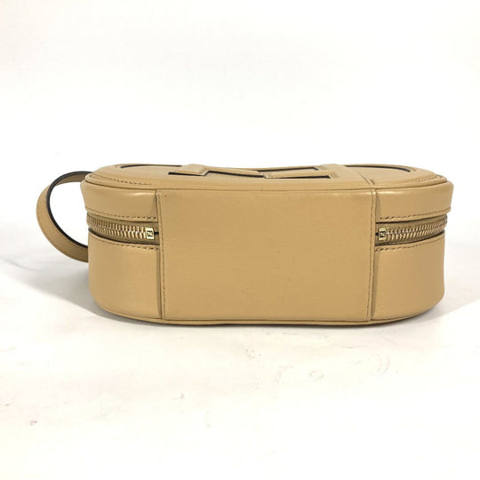 FENDI Shoulder Bag 8BS058 leather beige Pochette Crossbody Camera Case Small Olock Women Used Authentic
